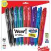 Pentel Wow! Retractable Ballpoint Pen, (1.0mm), Medium Line, Assorted Ink, Pack of 18 (BK440BP18M)