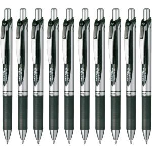 Pentel BLN73-A EnerGel Ink Ballpoint Pen, 0.3, Black, 10 Pieces(1.0 mm Black Silver Shaft:)