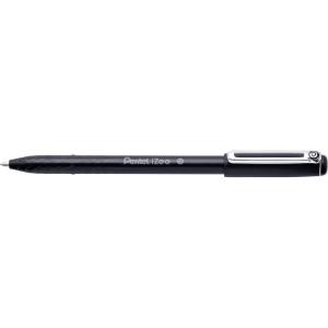 Pentel IZee BX460-A Cap Ballpoint Pen with Metal Clip 0.5 mm Line Width Black [Pack of 12](Black)