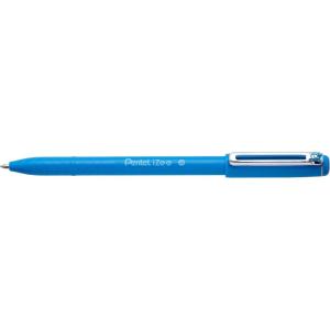 Pentel IZee BX460-A Cap Ballpoint Pen with Metal Clip 0.5 mm Line Width Black [Pack of 12](light blue)