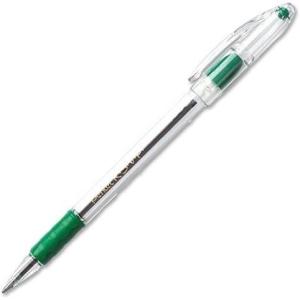 Pentel R.S.V.P. Ballpoint Stick Pens-BallPoint Pen, Fine Point, Green Ink/Clear Barrel