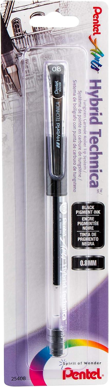image:imagePentel Arts Hybrid Technica 03 mm Pen Ultra Fine Point Black Ink 1 Pack KN103BPA1 Count Pack of 1