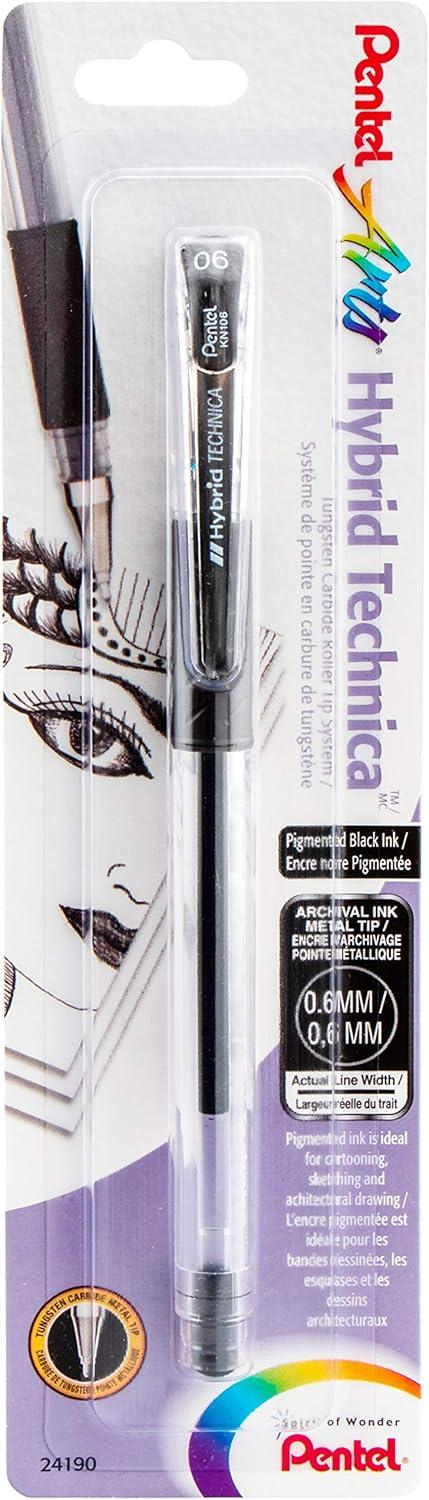 image:imagePentel Arts Hybrid Technica 03 mm Pen Ultra Fine Point Black Ink 1 Pack KN103BPA1 Count Pack of 1