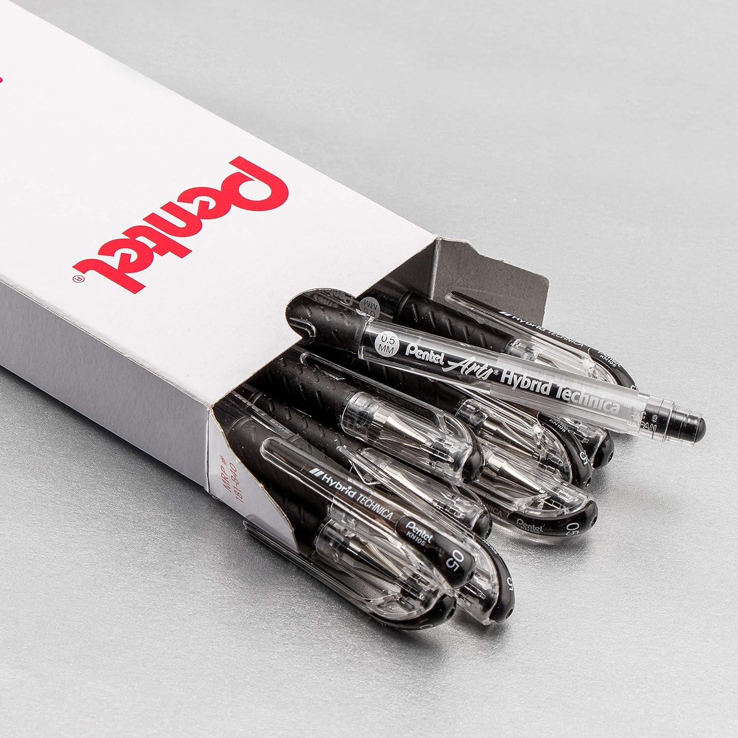 image:imagePentel Arts Hybrid Technica 03 mm Pen Ultra Fine Point Black Ink 1 Pack KN103BPA12 Count Pack of 1