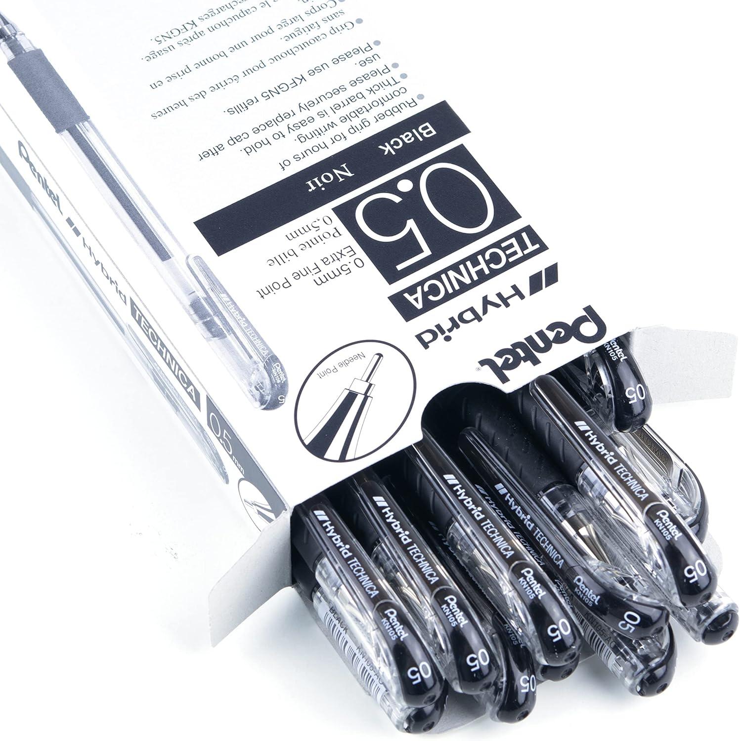 image:imagePentel Arts Hybrid Technica 03 mm Pen Ultra Fine Point Black Ink 1 Pack KN103BPA12 Count Pack of 1