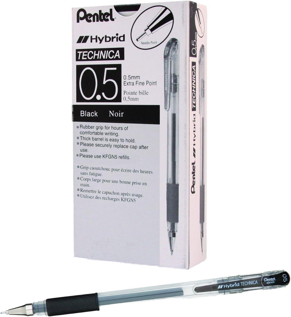image:imagePentel Arts Hybrid Technica 03 mm Pen Ultra Fine Point Black Ink 1 Pack KN103BPA12 Count Pack of 1
