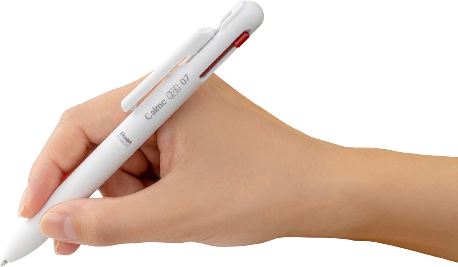 image:imagePentel BXAW375W Calme MultiFunctional Ballpoint Pen 003 inches 07 mm Sharp 002 inches 05 mm Grayish White