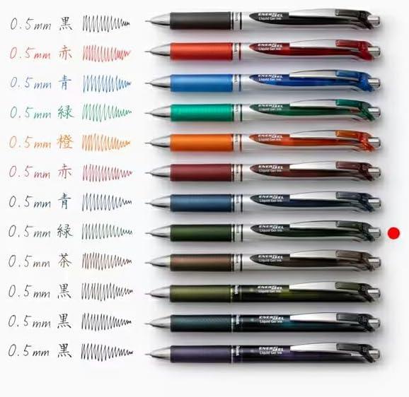 image:imagePentel EnerGel Ballpoint Pen 05mm Silver Axis Forest Green BLN75ZD3