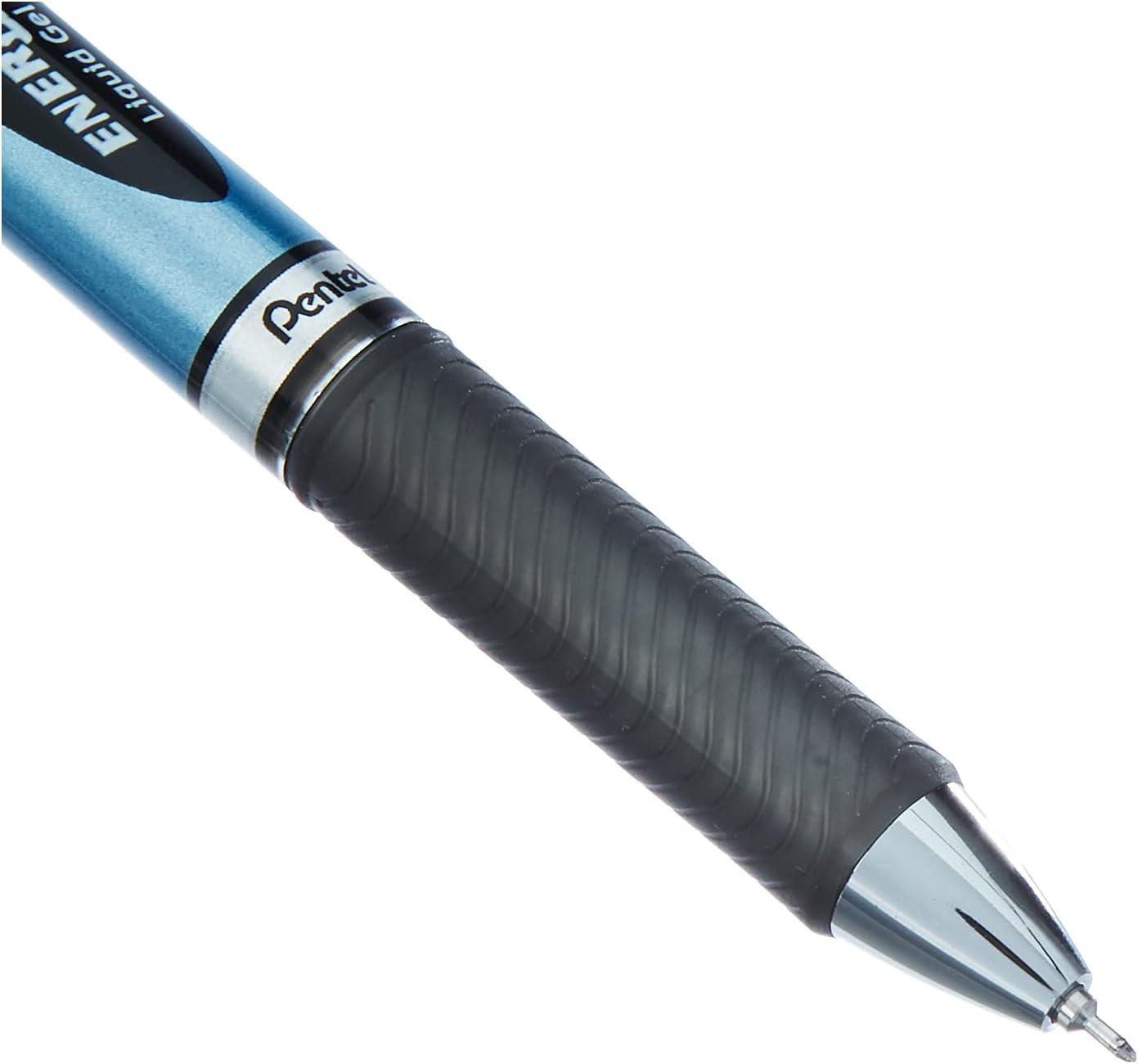 image:imagePentel Energel Knock Ballpoint Pen 05mm Needle Tip Blue Body with Black Accent BLN75A