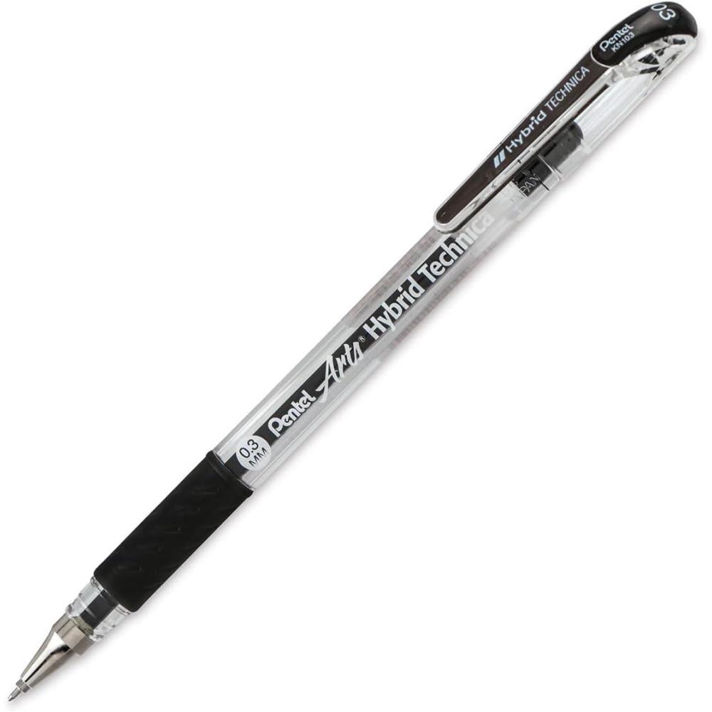 image:imagePentel Arts Hybrid Technica 03 mm Pen Ultra Fine Point Black Ink 1 Pack KN103BPA12 Count Pack of 1