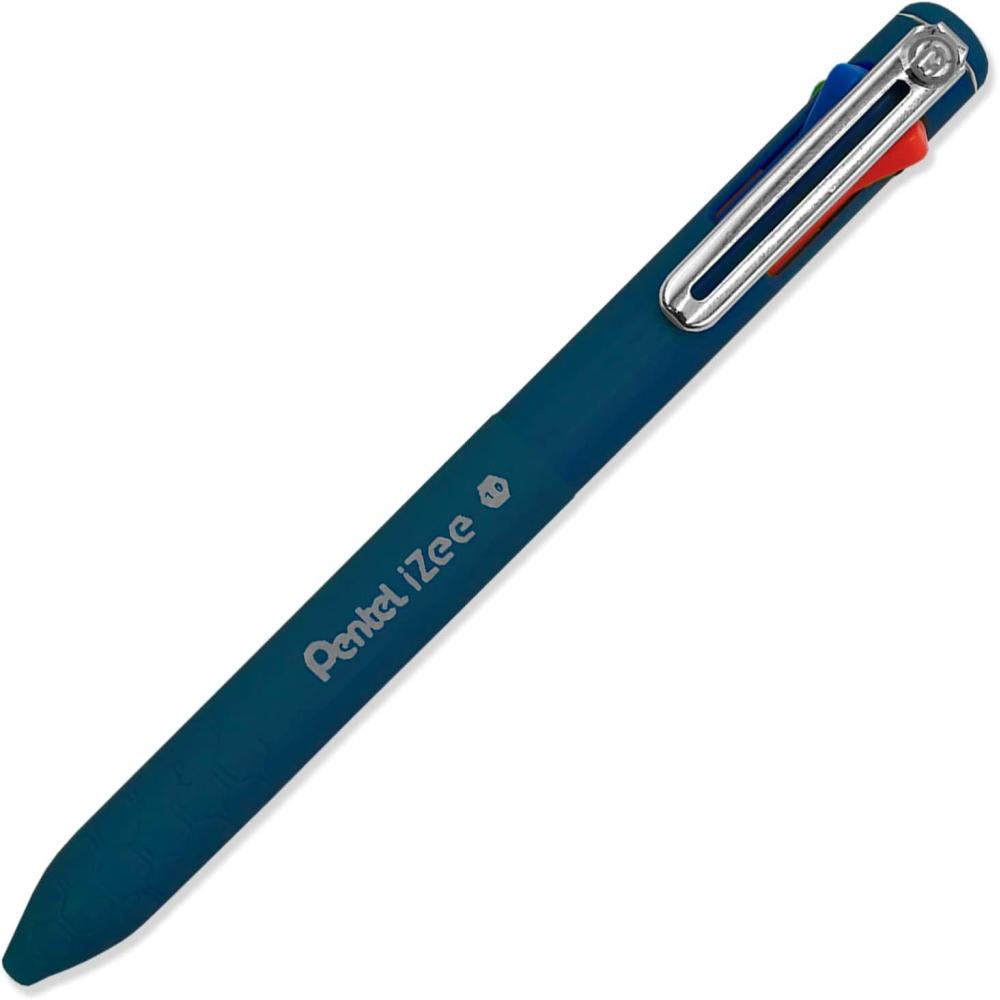 image:imagePentel BXC470DC iZee 4Colour Ballpoint Pen Choice of Colours BlackRedBlueGreen via Side Pushers in Ink Colour 05 mm Line Width Refillable Pack of 1BlackRedBlueGreen