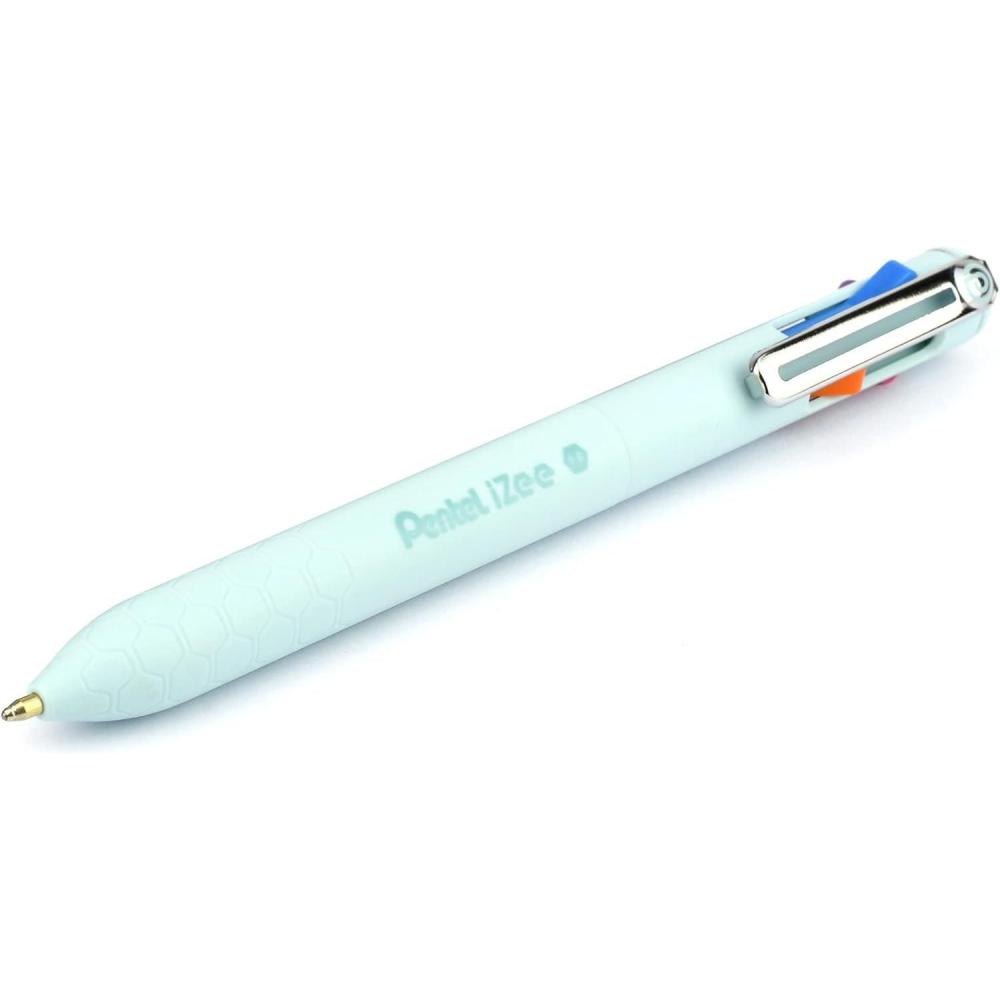 image:imagePentel BXC470DC iZee 4Colour Ballpoint Pen  Choice of Colours BlackRedBlueGreen via Side Pushers in Ink Colour 05 mm Line Width Refillable Pack of 1OrangeLight BluePinkPurple