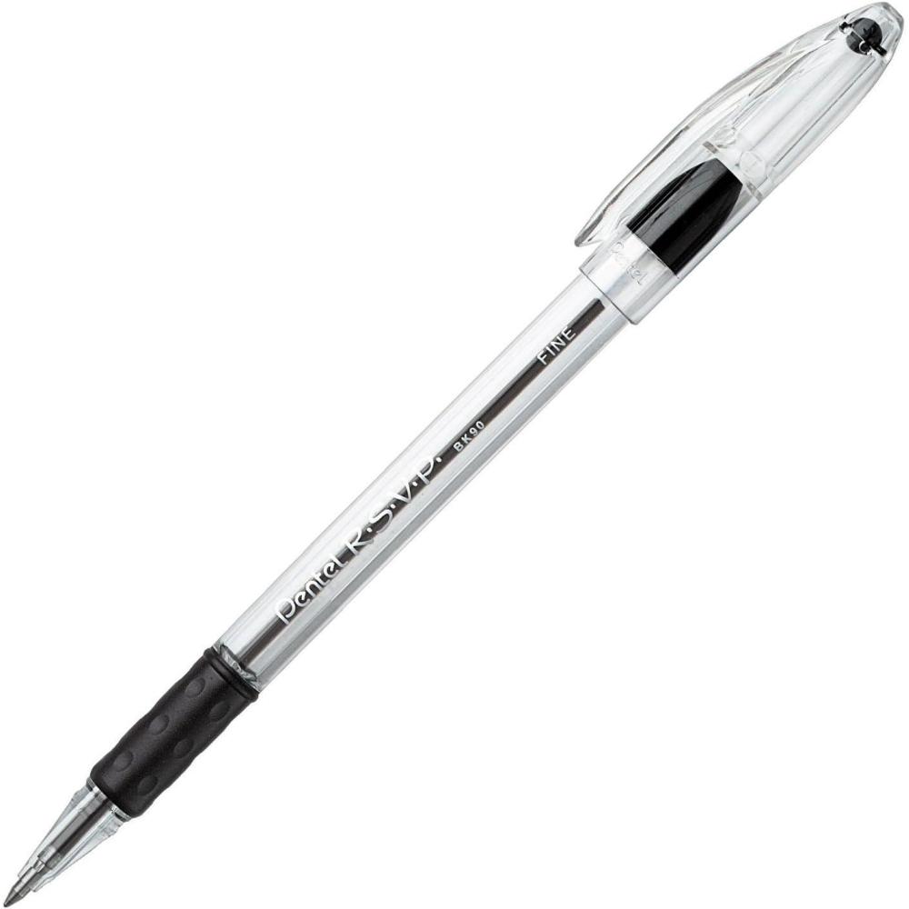 image:imagePentel RSVP Ballpoint Pen 07mm Fine Tip Black Ink SINGLE PEN BK90A