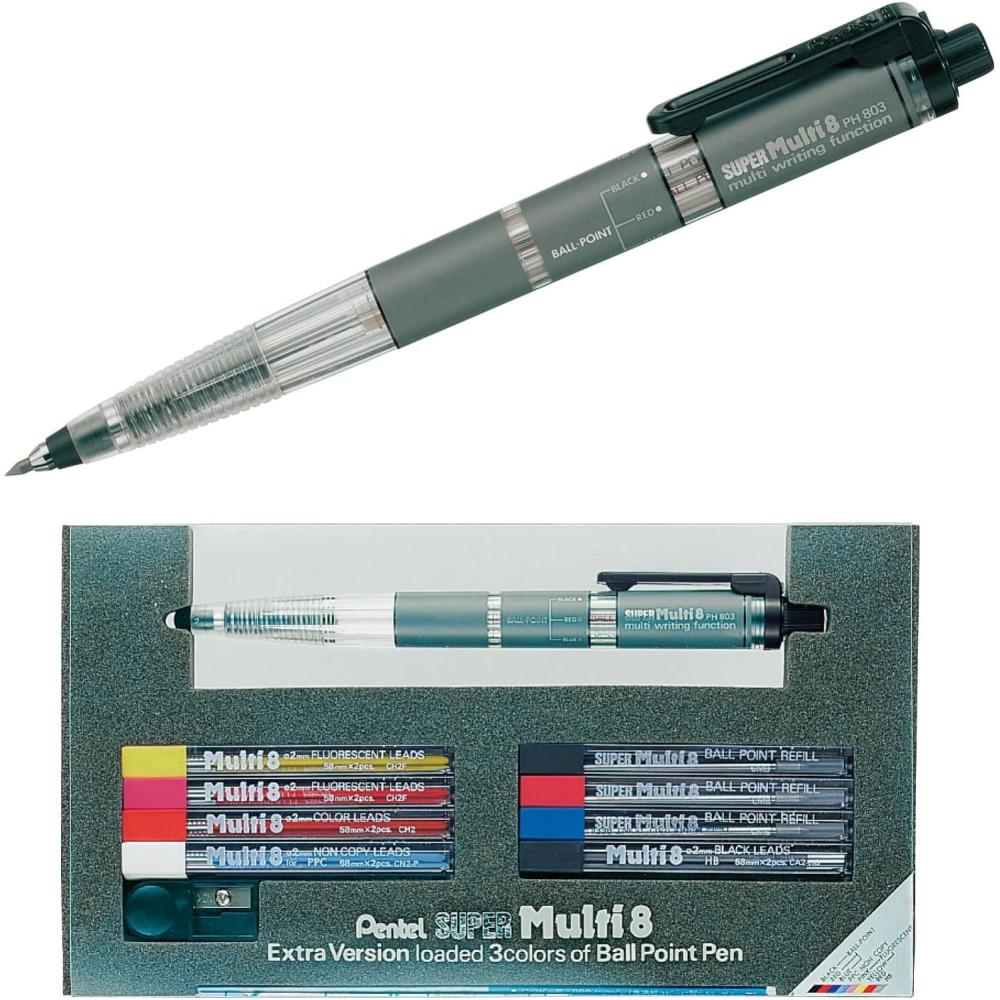 image:imagePentel Super Multi 8 Automatic Mechanical Pencil Set PH803STSuper Multi 8 ballpoint pen color core