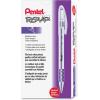 Pentel® R.S.V.P.® Ballpoint Pens, Medium Point, 1.0 mm, Clear Barrel, Violet Ink, Pack Of 12(Violet)