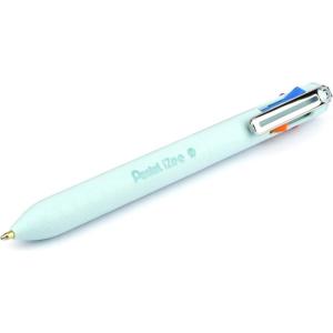 Pentel BXC470-DC iZee 4-Colour Ballpoint Pen – Choice of Colours (Black/Red/Blue/Green) via Side Pushers in Ink Colour, 0.5 mm Line Width, Refillable, Pack of 1(Orange/Light Blue/Pink/Purple)