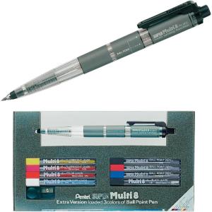 Pentel Super Multi 8 Automatic Mechanical Pencil Set (PH803ST)(Super Multi 8 (ballpoint pen  color core))