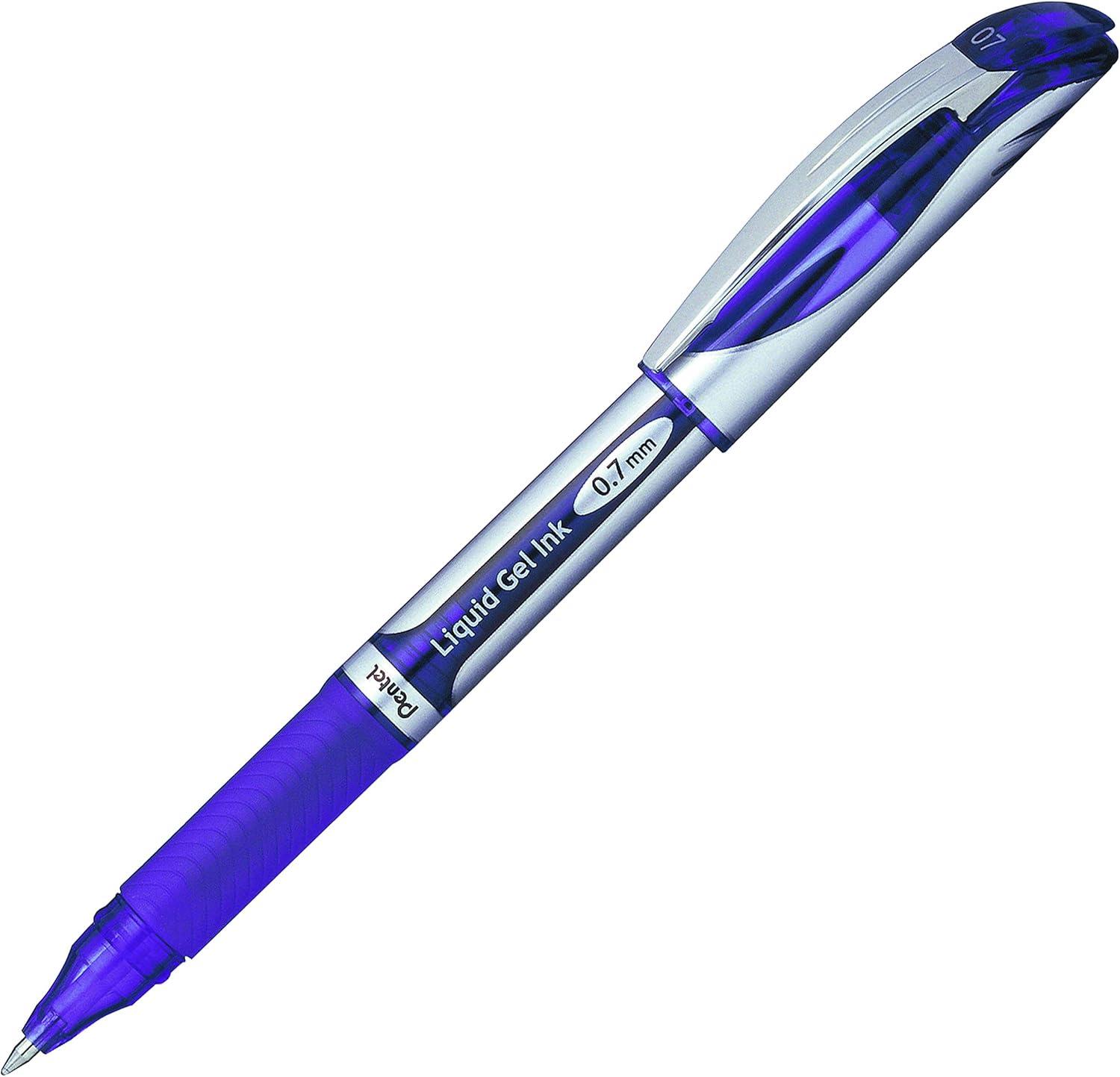 image:imagePentel EnerGel Deluxe Liquid Gel Pen Medium Line Metal Tip Black Ink Box of 12 BL57AViolet