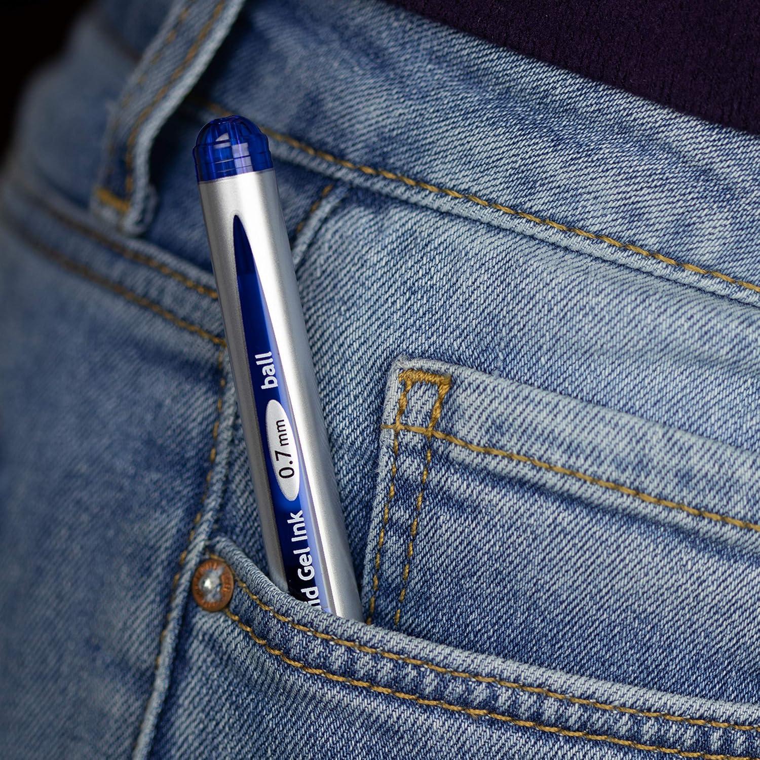 image:imagePentel EnerGel Deluxe Liquid Gel Pen Medium Line Metal Tip Black Ink Box of 12 BL57AViolet