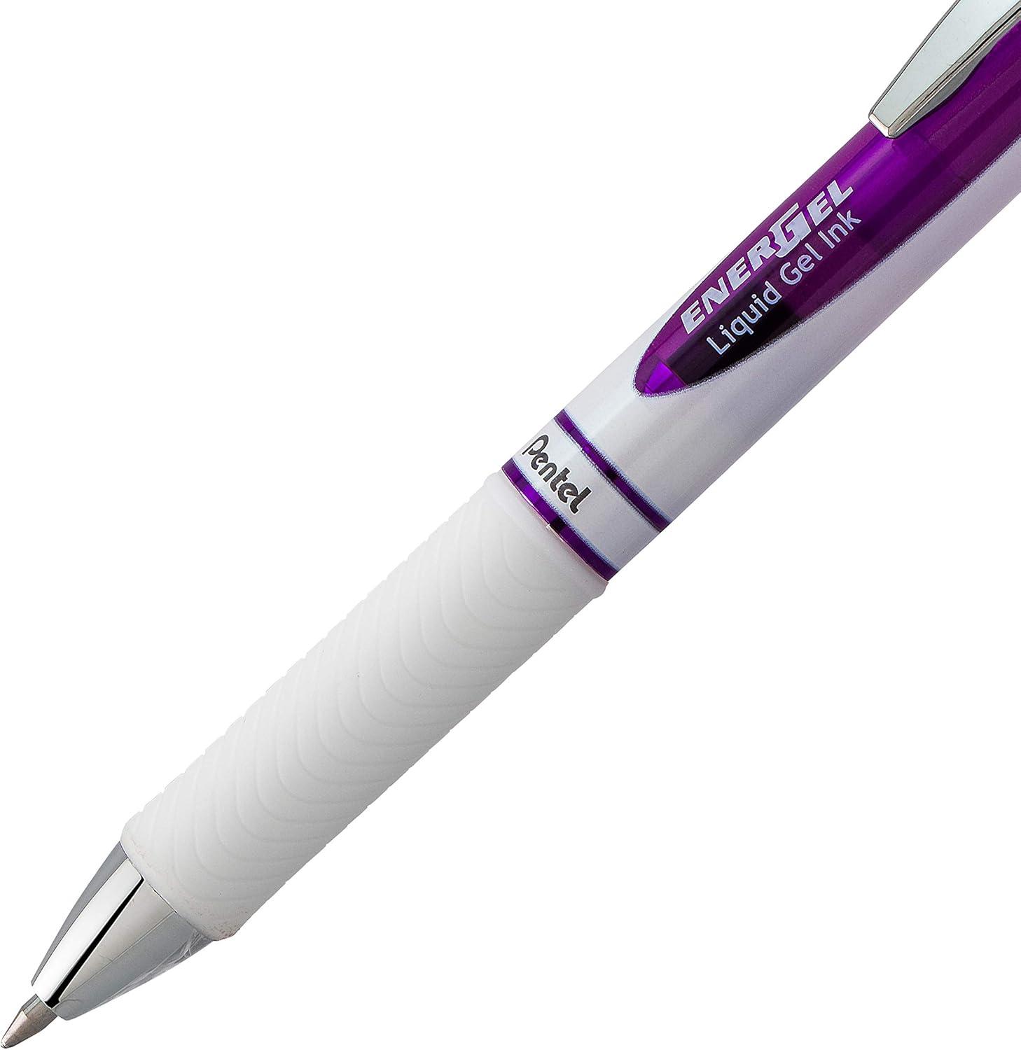 image:imagePentel EnerGel Pearl Deluxe RTX Retractable Liquid Gel Pen 07mm Accent Blue Ink 2 Pack BL77WBP2CPinkViolet