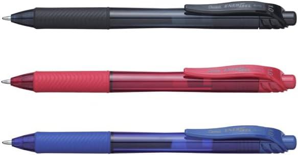 image:imagePentel EnerGelX Retractable Liquid Gel Pen 10mm Metal Tip Red Ink Box of 12 BL110B