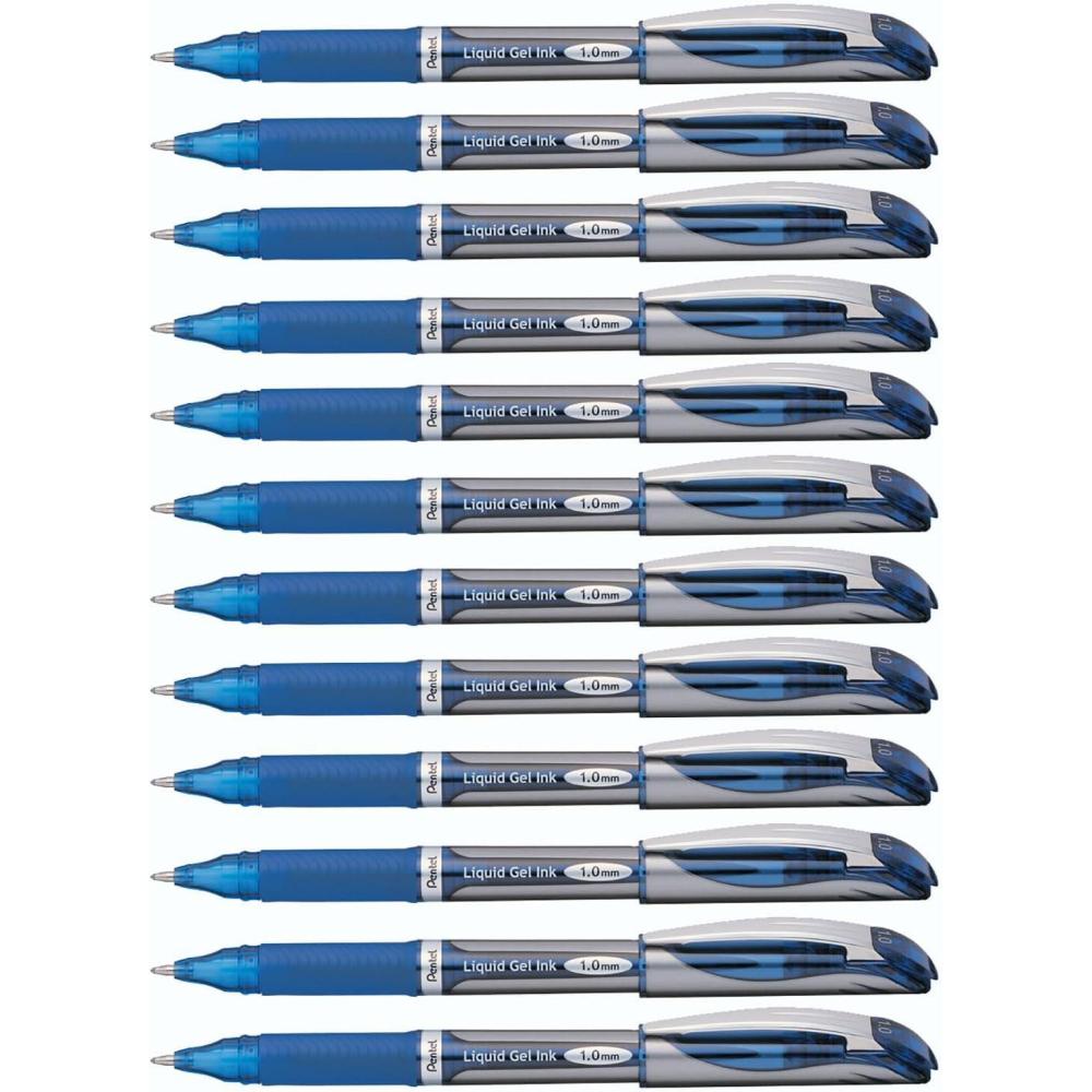 image:imagePentel ENERGEL Deluxe Liquid Gel Pen Bold Line Metal Tip Black Ink Box of 12 BL60ABlue