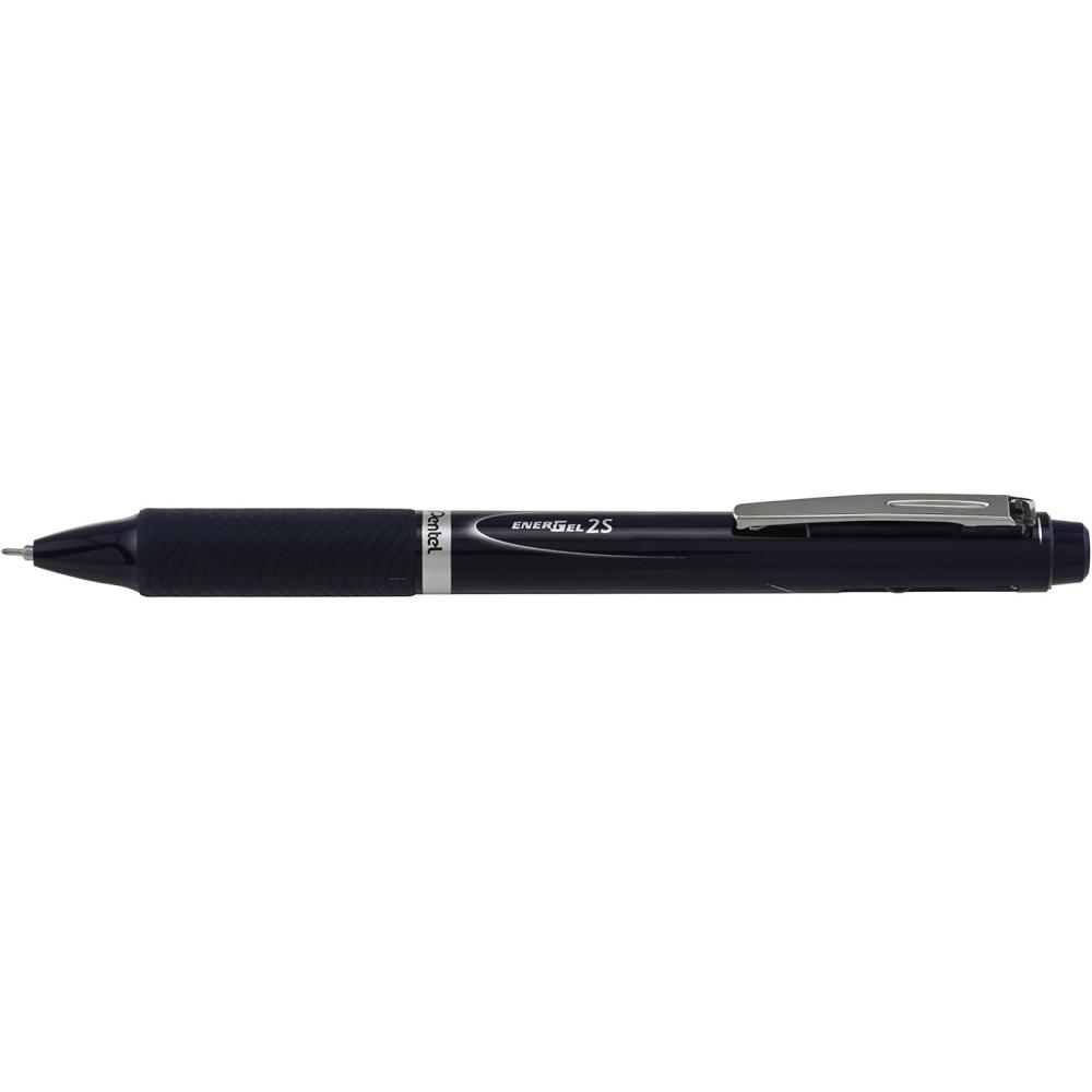 image:imagePentel EnerGel 2S MultiFunction 2Ink Pencil 05mm Fine Line BlackRed Ink05mm Pencil White Barrel BLW355WNavy