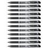 Pentel ENER-GEL Deluxe Liquid Gel Pen, Bold Line, Metal Tip, Black Ink, Box of 12 (BL60-A)(Black)