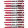 Pentel ENER-GEL Deluxe Liquid Gel Pen, Bold Line, Metal Tip, Black Ink, Box of 12 (BL60-A)(Red)