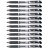 Pentel EnerGel Deluxe Liquid Gel Pen, Medium Line, Metal Tip, Black Ink, Box of 12 (BL57-A)(Black)