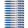 Pentel EnerGel Deluxe Liquid Gel Pen, Medium Line, Metal Tip, Black Ink, Box of 12 (BL57-A)(Blue)