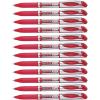 Pentel EnerGel Deluxe Liquid Gel Pen, Medium Line, Metal Tip, Black Ink, Box of 12 (BL57-A)(Red)