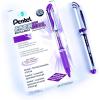 Pentel EnerGel Deluxe Liquid Gel Pen, Medium Line, Metal Tip, Black Ink, Box of 12 (BL57-A)(Violet)