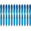 Pentel EnerGel-X Retractable Liquid Gel Pen (0.5mm) Needle Tip, Fine Line, Sky Blue Ink, Box of 12 (BLN105-S)