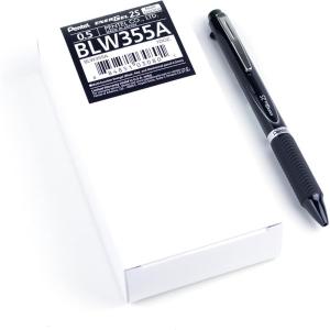 Pentel EnerGel 2S Multi-Function, 2-Ink + Pencil, (0.5mm) Fine Line, Black/Red Ink/0.5mm Pencil, White Barrel – BLW355W(Black)