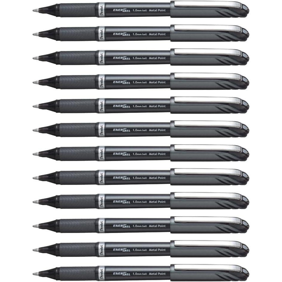 image:imagePentel ENERGEL NV Liquid Gel Pen 10mm Barrel Black Ink Box of 12 BL30ABlack