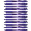 Pentel 0.5mm EnerGel-X Retractable Liquid Gel Pen with Needle Tip and Violet Ink, Box of 12 (BLN105-V)
