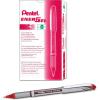 Pentel ENER-GEL NV Liquid Gel Pen, 0.7mm, Medium Line Capped, Metal Tip, Red Ink, Box of 12 (BL27-B)