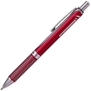 Pentel EnerGel Alloy Retractable Liquid Gel Pen, Red Barrel, Black Ink, 1 pack (BL407B-A)