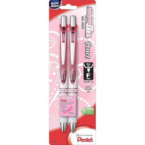 Pentel Pink BCA EnerGel Pearl Deluxe RTX Liquid Gel Pen, (0.5mm), Fine Line, Needle Tip (BLN75WBP2PA)(0.5mm)