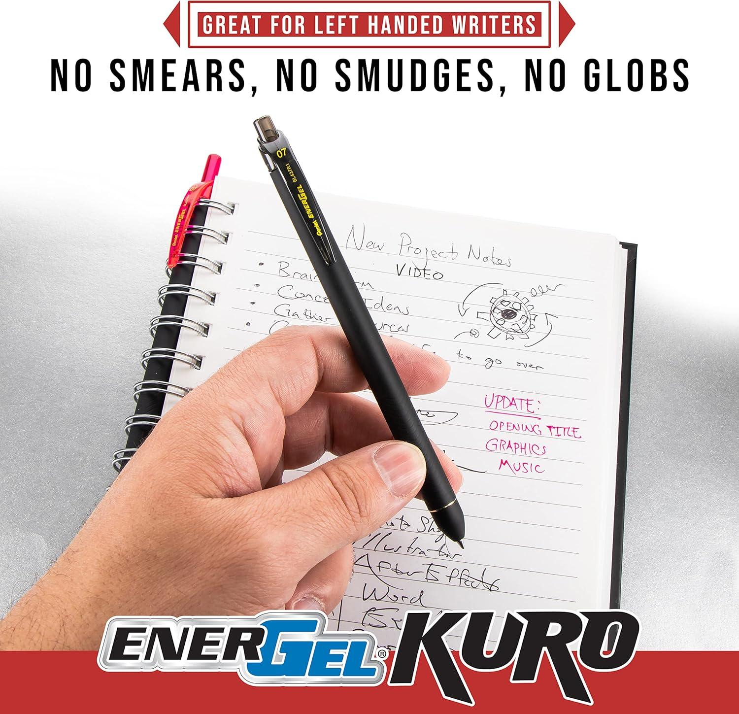 image:imagePentel EnerGel Kuro Liquid Gel Pen 07mm Medium line Blue Ink 8 Pack