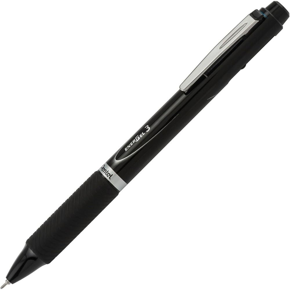 image:imagePentel EnerGel 3 MultiFunction 3Ink Gel Pen 05mm Fine Line Black Barrel BLC35ABlack