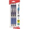 Pentel EnerGel Deluxe RTX Retractable Liquid Gel Pen, Medium Line, Metal Tip, Assorted Ink, 3 Pack (BL77BP3M1)(Blue)