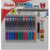 Pentel EnerGel RTX Retractable Metal Tip Pen, 0.7mm, 12 Assorted Colors with 2 Refills (BL77F14C)(1 Count (Pack of 1))