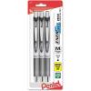 Pentel EnerGel Deluxe RTX Retractable Liquid Gel Pen, Medium Line, Metal Tip, Assorted Ink, 3 Pack (BL77BP3M1)(Black)