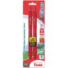 Pentel EnerGel-X Retractable Liquid Gel Pen 0.7mm, Metal Tip, Medium, Red Ink, (2 Pack) (BL107BP2B)(Red)