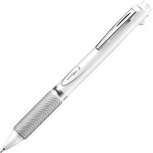 Pentel EnerGel 3 Multi-Function, 3-Ink Gel Pen, (0.5mm) Fine Line, Black Barrel – BLC35A(White)