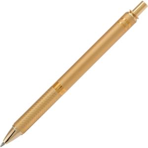 Pentel Retractable Gel Pens, Metal Tip, .7mm, Black Ink (PENBL407AA)(Gold)