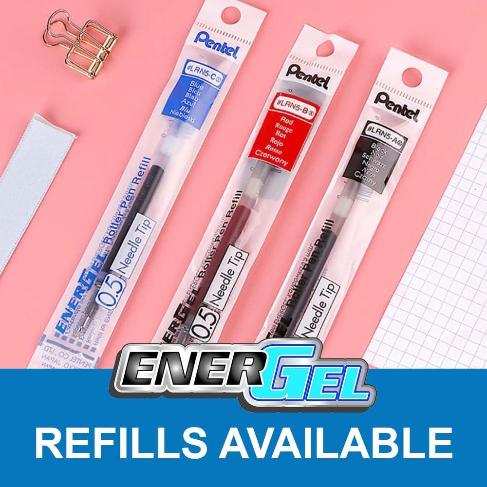 image:imagePentel EnerGelX Retractable Liquid Gel Pen 05mm Needle Tip Red Ink Box of 12 BLN105B