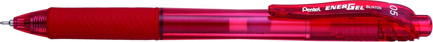 image:imagePentel EnerGelX Retractable Liquid Gel Pen 05mm Needle Tip Red Ink Box of 12 BLN105B